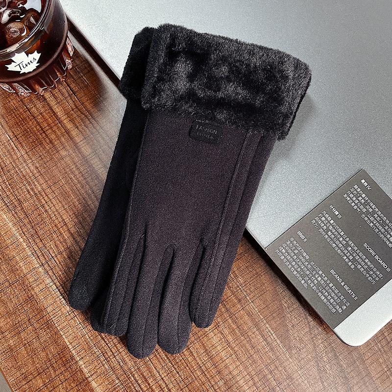 Mănuși de ciclism calde de iarnă pentru femei Stil coreean Catifea Îngroșate Rezistente la frig și vânt Ecran tactil Iarnă Piele întoarsă Catifea germană Studenți