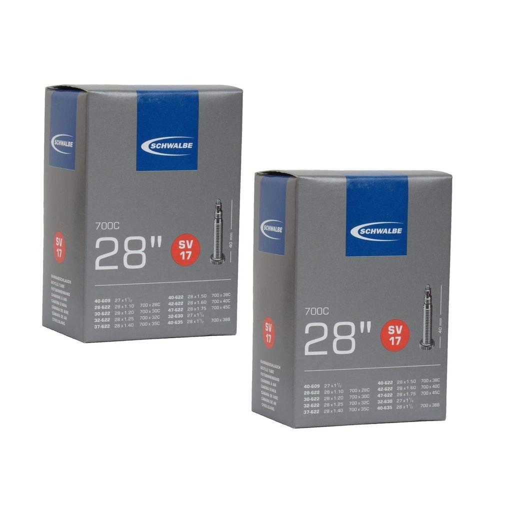 Schwalbe SV17 Inner Tubes 700 x 28-45c / 28" 27" Presta 40mm Valves (Pack of 2)