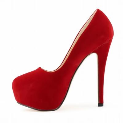 Women Platform Sexy Pumps Stilettos 14cm High Heels Female Slingback Shallow Round Toes NightClub Party Dress Red Wedding Shoes