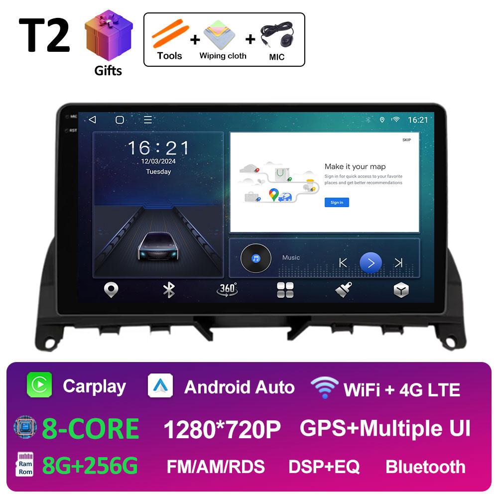 Pentru Mercedes Benz C Class3 W204 S204 2006 2007 2008 2009 2010 2011 Sistem Inteligent Android 14 Bluetooth Ventilator de Răcire GPS Navi