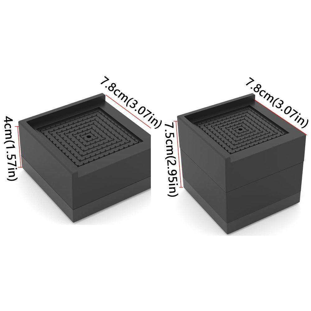 4pcs L Shape Height Increasing Pad Black Anti-slip Pad Universal Furniture Riser Desk