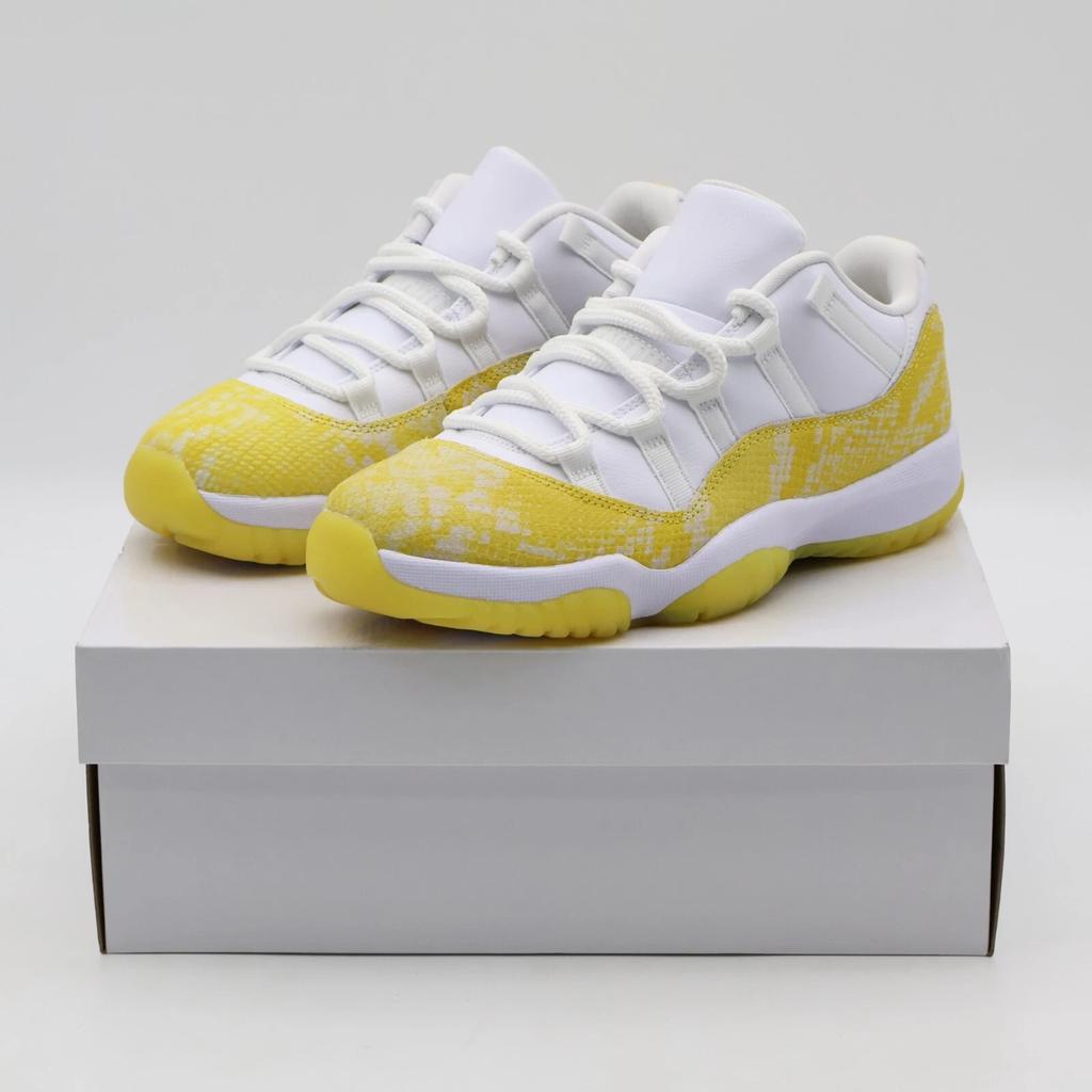 AH7860-107 Nike Air Jordan 11 Retro Low Yellow Snake Skin Gold (Women's)