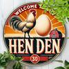 Vintage Metal Poster Henderson Welcome Sign 8x8 Inch Tin Panel for Retro Bar Cafe Garage Wall Decor