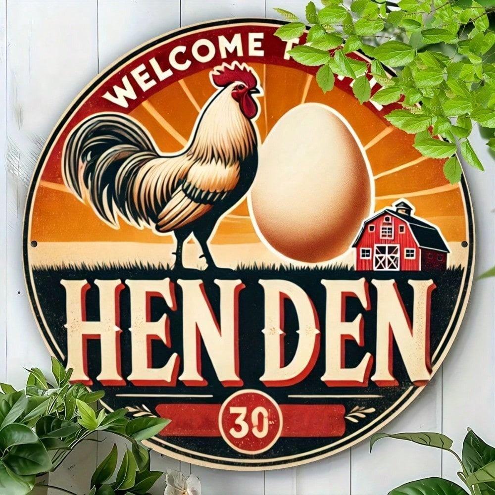 

Vintage Metal Poster Henderson Welcome Sign 8x8 Inch Tin Panel for Retro Bar Cafe Garage Wall Decor