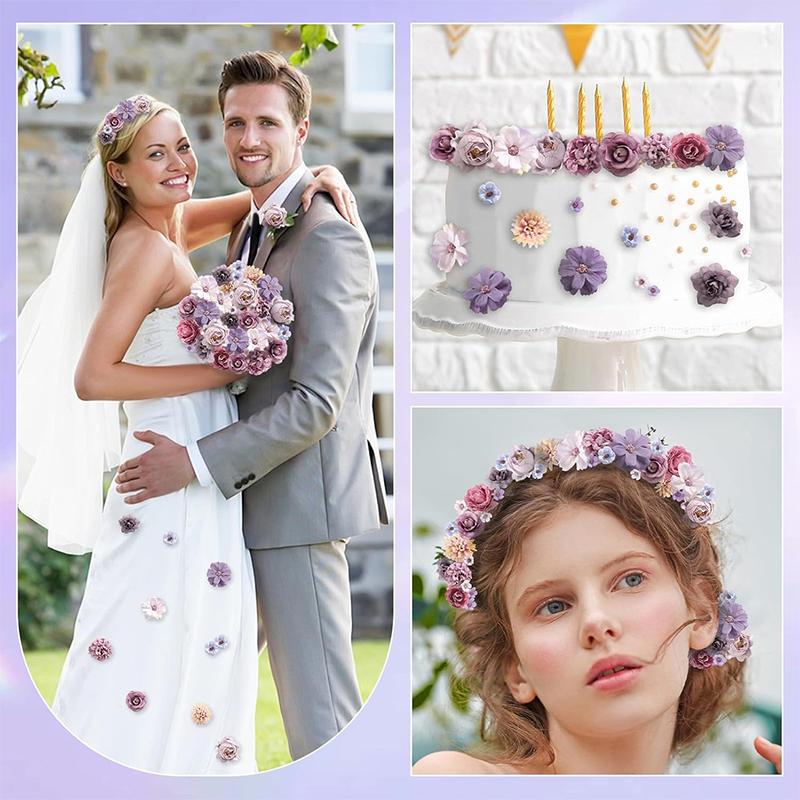 20Pcs 4cm Rose Artificial Flowers Heads Silk Fake Flower for Wedding Decoration Wreath Party Home Decor DIY Craft Gifts Ornament