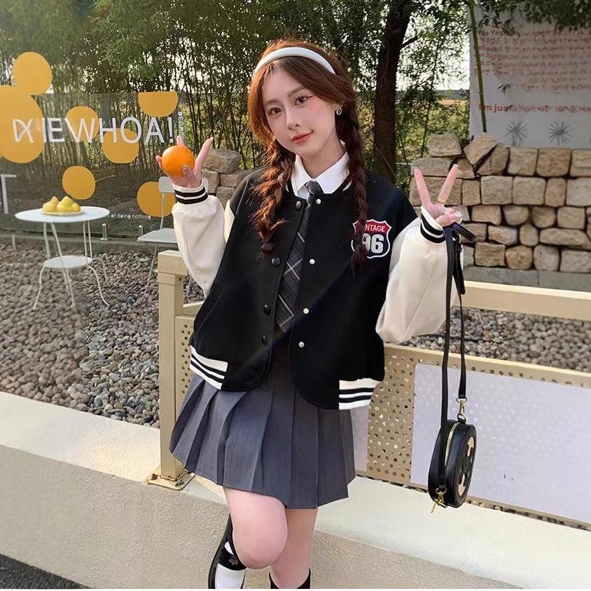 2025 Petite Women's Casual Korean Style Baseball Jacket - Spring/Summer
