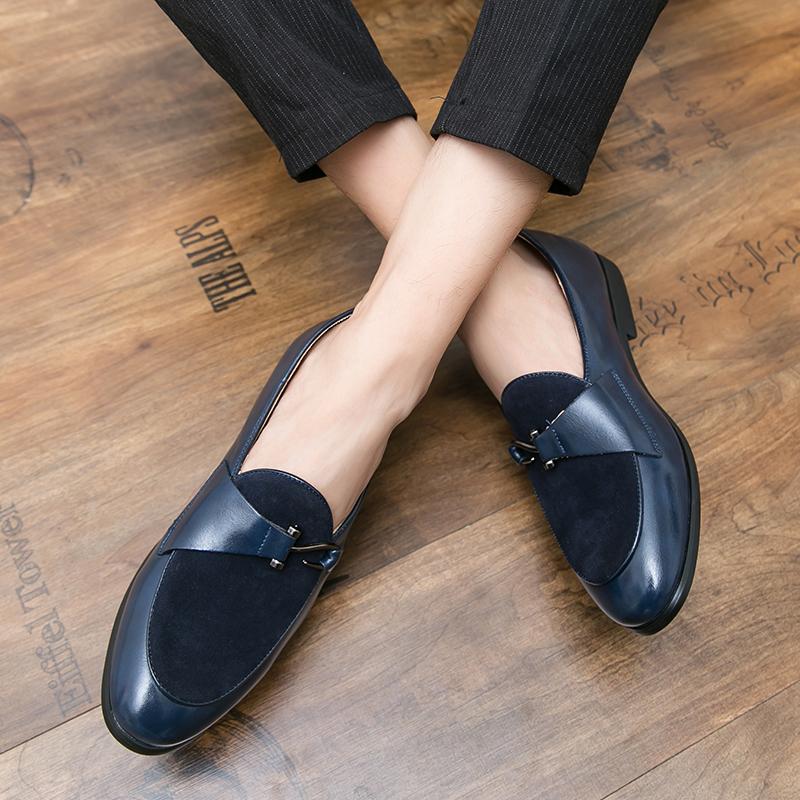 Fashion Leather Shoes Man Casual Loafers Luxury Design Slip on Male Dress Shoes Leisure Style Big Size Good Wear-resistant Sole