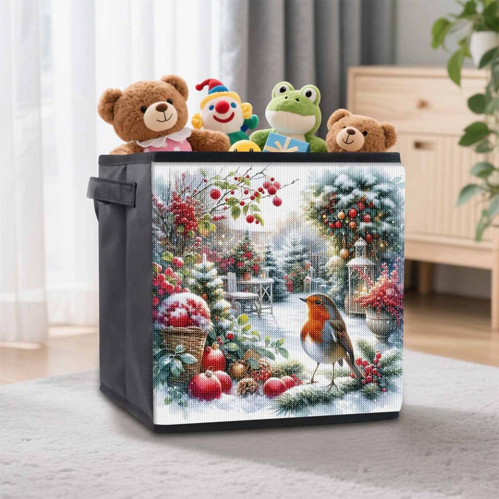 Christmas Birds 5D Diamond Painting Storage Basket Full Round Drill Mosaic Diamond Embroidery Cross Stitch Kits Home Decor Home Decor