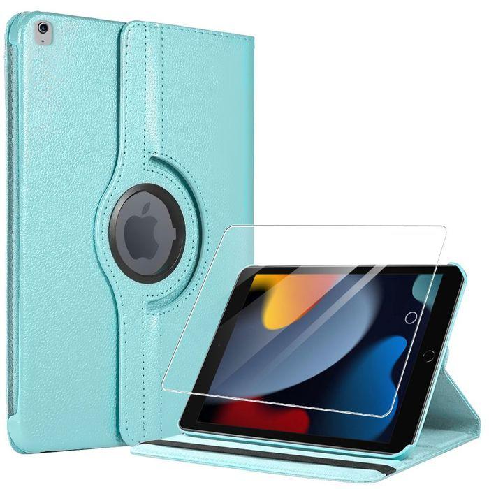 Coque + Verre Trempé - BOOLING - pour iPad 10,2" - Antichoc - Support Rotatif - Bleu