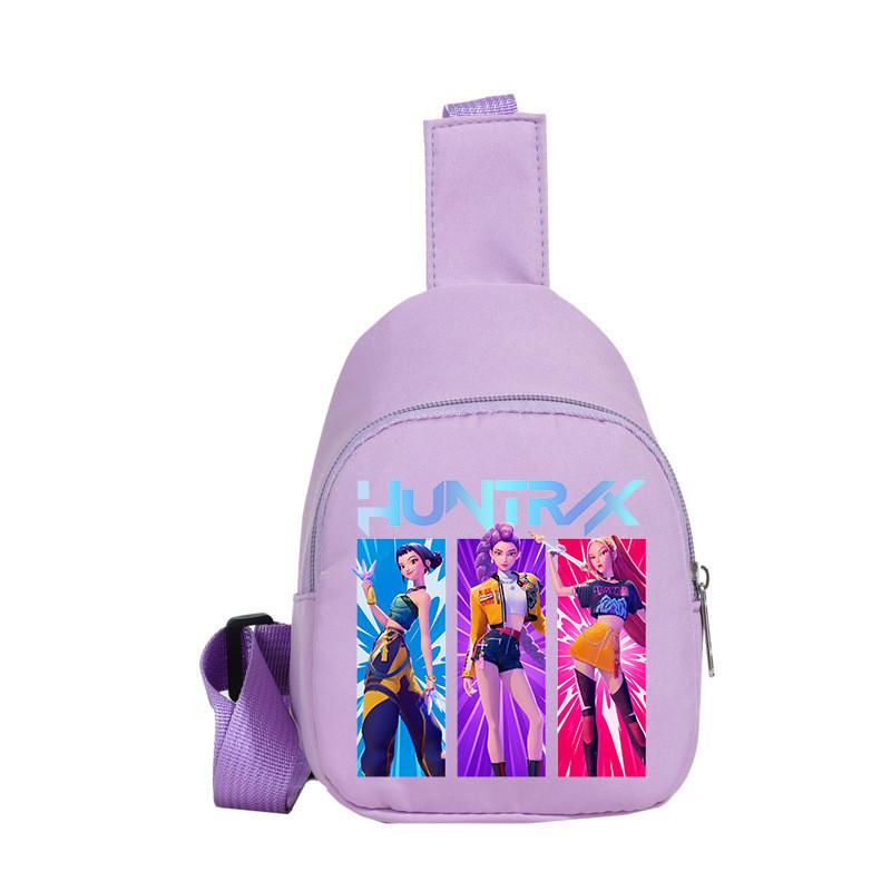 Kids Girls Kpop Hunters Rumi Zoey Mira Printed Student Lightweight Breast Bag Casual Messenger Bags
