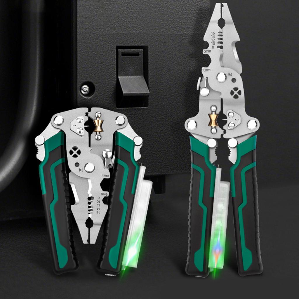 Foldable Wire Stripping Pliers with Electricity Measurement Electrician Plier 4-in-1 Multifunctional Wire Stripping