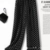 Übergröße Damen Polka Dot Weite Sommerhose - Dünn Fließend High-Waist Gerade Mode Vielseitig Coole Hose