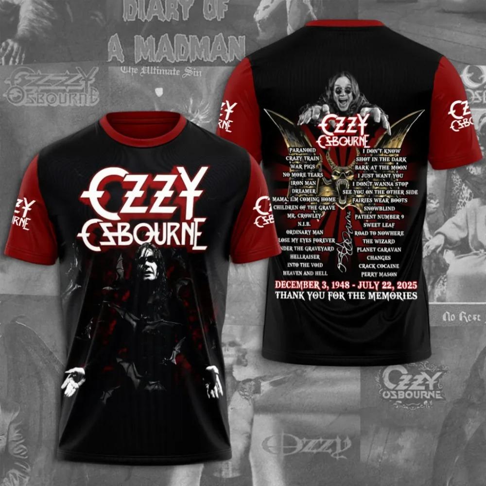 Rock Ozzy Osbourne Band 3d Print T-shirt Men Women Fashion Hip Hop Short Sleeve Oversized Sports O-Neck Men Tops Tees