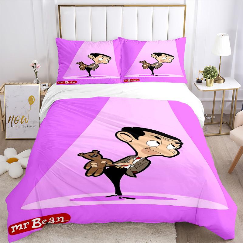 Mr Bean Stage Print 3Pcs Bedding Setduvet Cover With 2 Bedropillowcase Home Birthday Gift