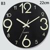 Round Luminous Wall Clock Glow In Dark Wooden Silent NonTicking Modern Style for Bedroom Decor