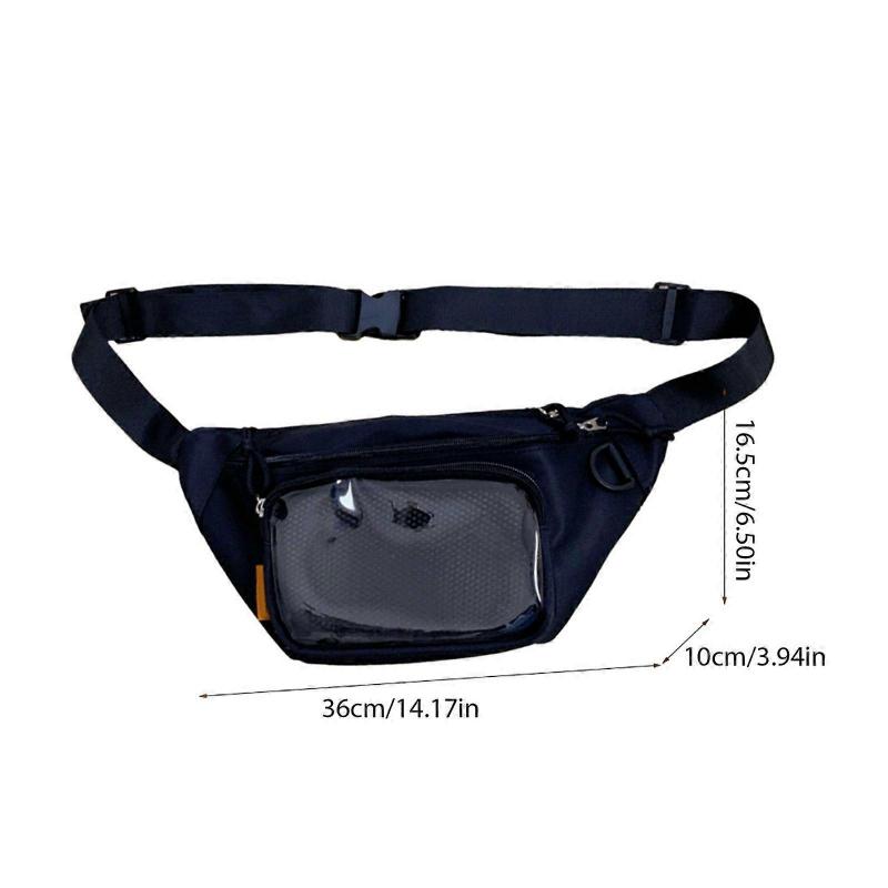 Chic Yellow Itabag With Transparent Pin Display Bags Fashion Crossbody Purse Waist Bag Chest Purses For Anime Fans  Yellow