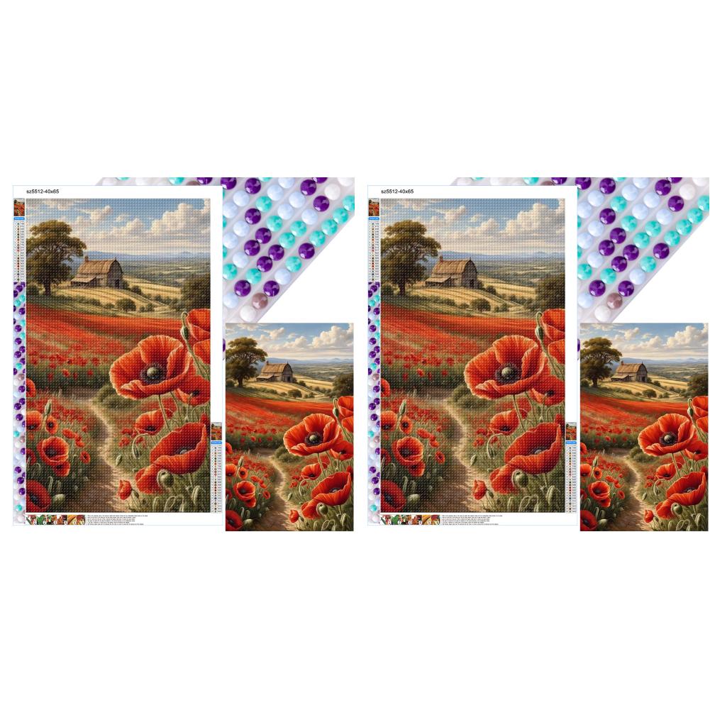 

5D DIY Полный Круглый Дрель Алмазная Картина Маки Набор Домашний Декор Искусство Ремесло 40x60см