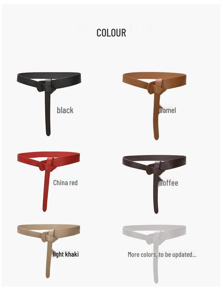 Women's Double-Sided Top-Grain Cowhide Leather Waist-Cinching Skirt Belt