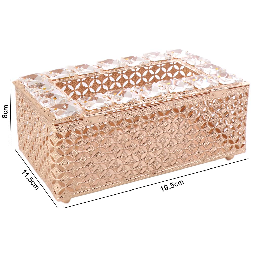 Light Luxury Crystal Tissue Box European Style Paper Storage Box Napkin Dispenser  Office