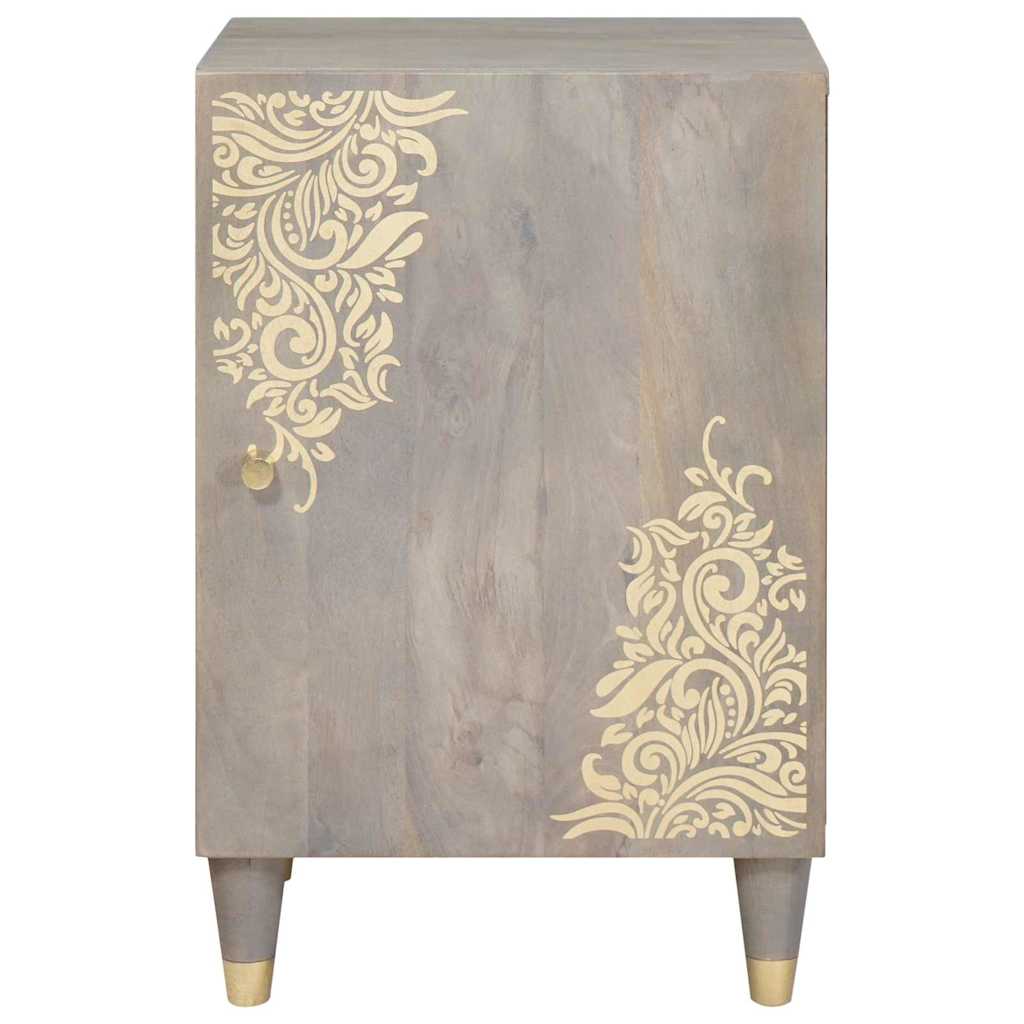 Bathroom Cabinet with Door Grey 38 x 33 x 58 cm Solid Mango Wood