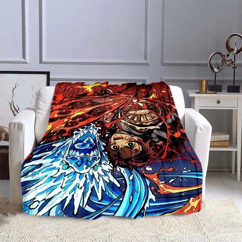 Anime Demon Slayer Decke, superweich, warm, Flanell-Überwurf, Picknickdecke, Decken für Betten, Picknickdecke