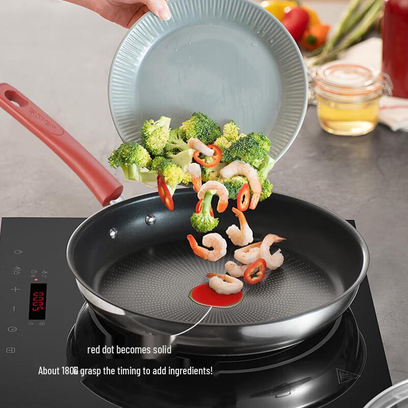 SUPOR Fire Red Dot Non-Stick Stainless Steel Frying Pan