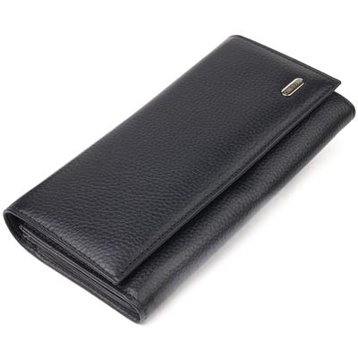 Classic Women's Purse with Coin Holder Made of Genuine Leather CANPELLINI Wallet 21529 Black