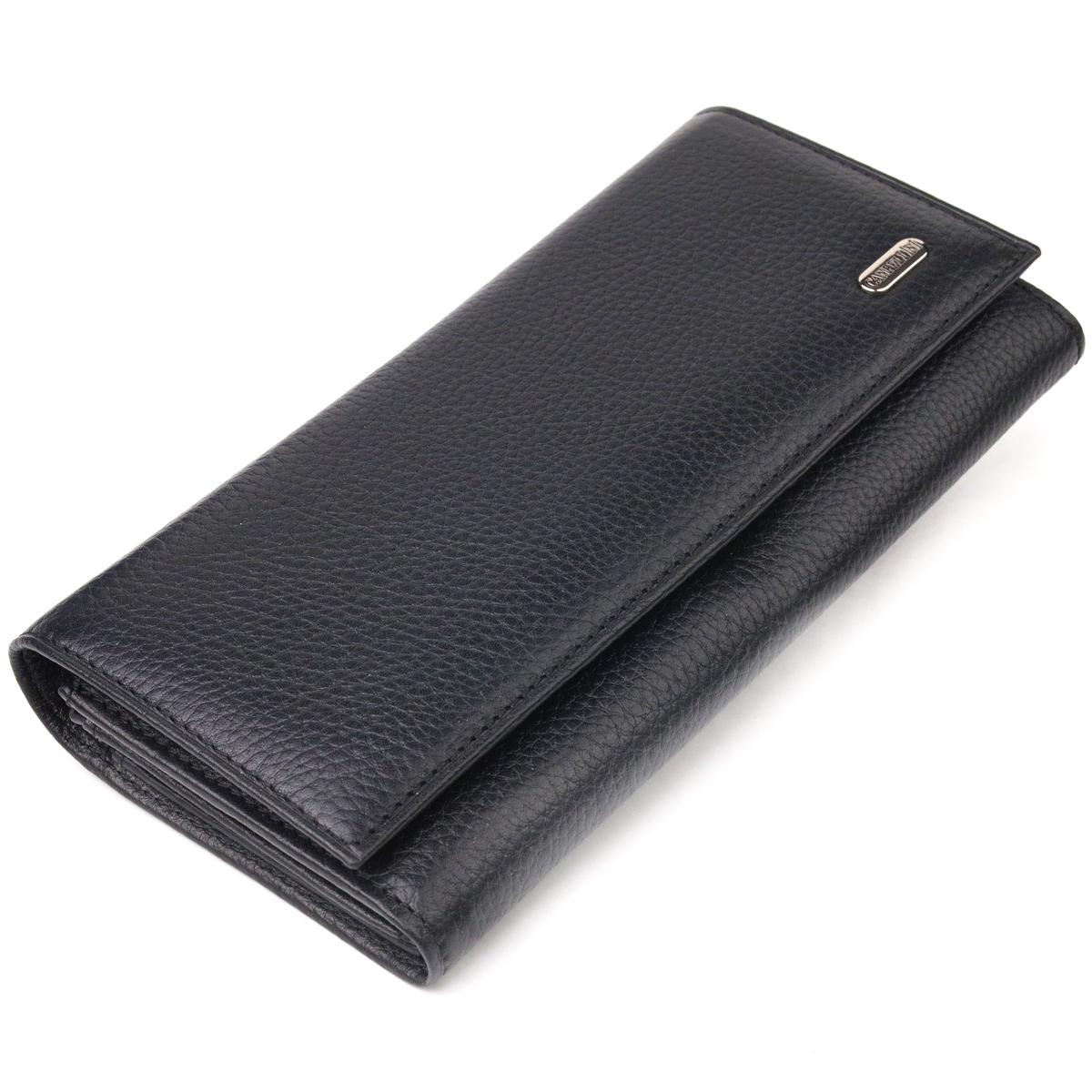 

Класичне Жіноче портмоне з монетницею з натуральної шкіри CANPELLINI Wallet 21529 Чорне