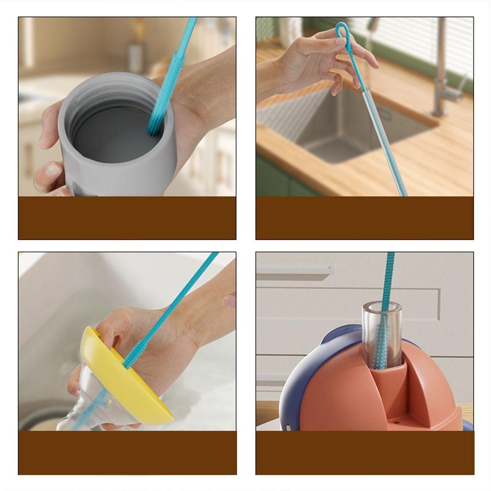 Long Silicone Straw Cleaning Brush Reusable Cleaning Tool New Gap Brush