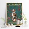 Vintage Wall Art Print Custom Cat Poster Cute Animal Portrait Oil Painting Cat Lover Gift Wallpaper