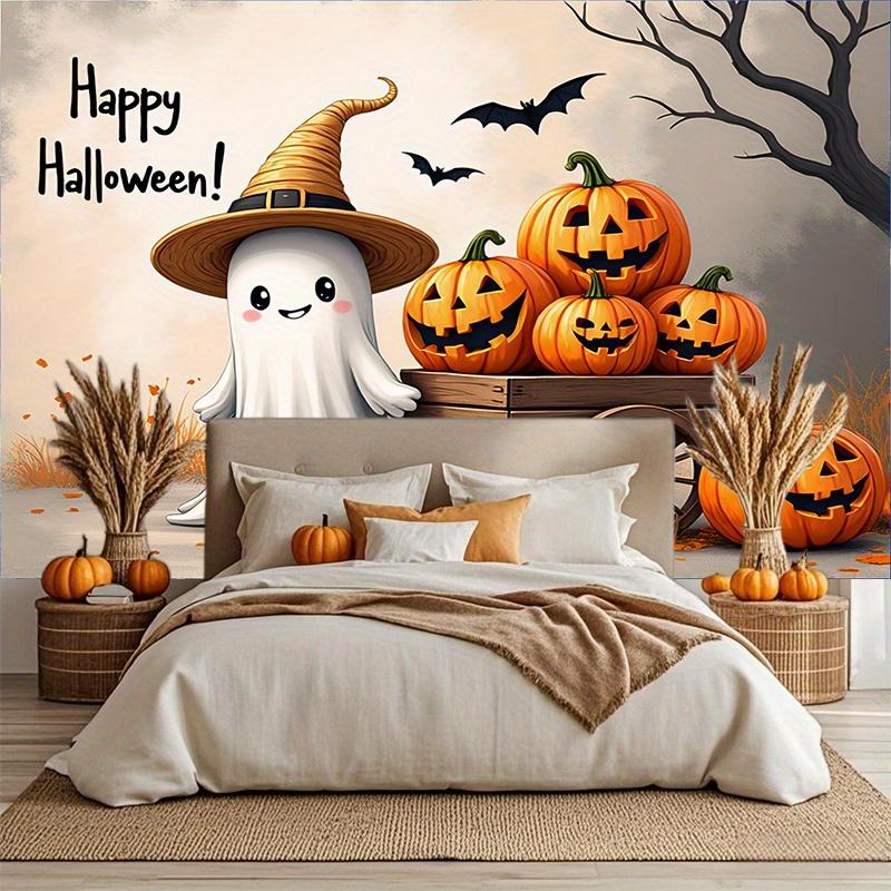 One Halloween party banner - featuring a cute pumpkin and witch hat design with a polyester fabric background.zyc