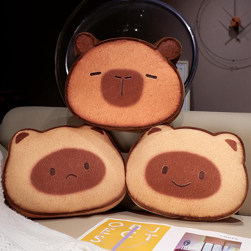 Creative Soft Toast Cat Pillow Blanket Plush Toy Kapibara Doll Home Pillow Cushion Ragdoll
