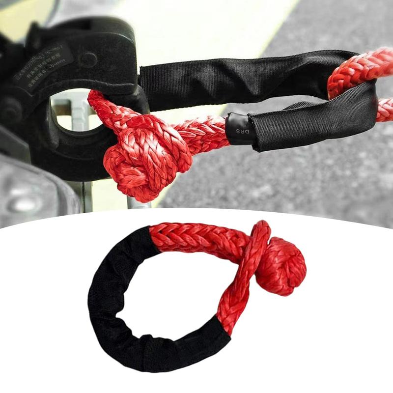 1pc Auto Accessories Car Road Recovery Towing Ropes Protective Sleeve 38000 Lbs Synthetic Fiber Heavy Trailer Pull Strap Shackle