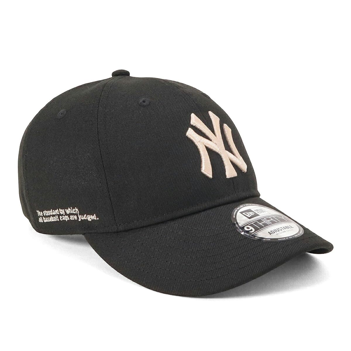 New Era 9THIRTY Cap Side Logo Embroidery MLB ONSPOTZ Exclusive New York Yankees 9Thirty CS The Standard NY Black M/L Adjustable Baseball Cap