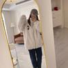 Coral fleece jacket women's small autumn and winter lazy wind cardigan sweater integrated fleece stand-up collar top tide