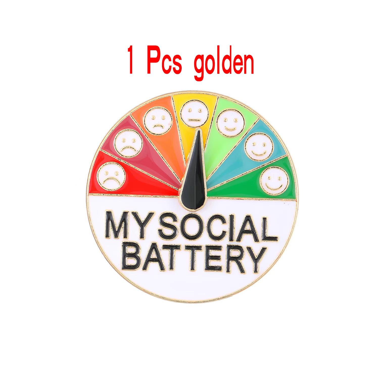 

Трансграничная энергетическая брошь: Металлический значок «Социальное настроение» со скользящим указателем золотой