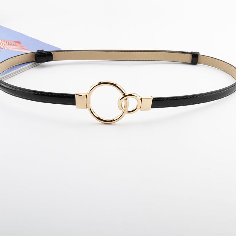 

Simple Solid Color Ring Buckle Decoration Women Slim Waist Belt For Elegant Outfits Large