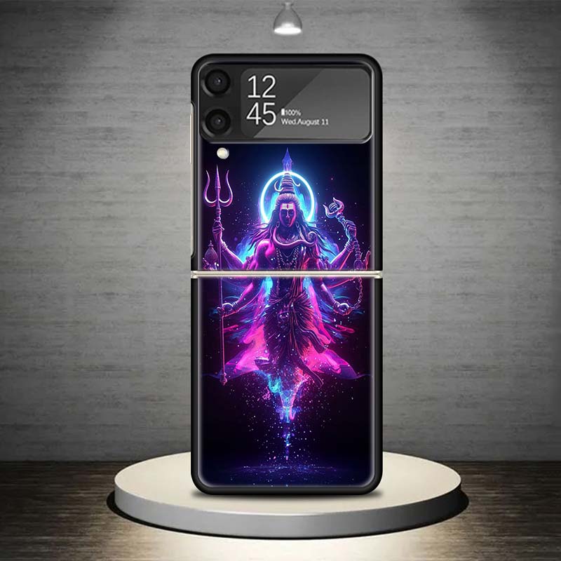 Lord Shiva Hindu God Buddha India Phone Case For Samsung Galaxy Z Flip 7 6 5 4 3 5G Shockproof Cover Z Flip7 Flip6 ZFlip5 Flip3