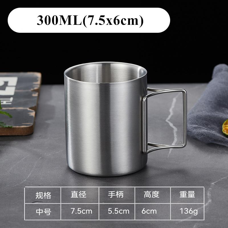 Kubek do kawy 200/300/400ml Stal nierdzewna Naczynia do napojów Podwójna ścianka Izolowany kubek Kubek podróżny Kubki do kawy do domu i biura z uchwytem