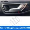 Interior Door Handle Bowl Cover Trim Frame Sticker For Ford Kuga Escape - 2024 Carbon Fiber Accessories Car Styling