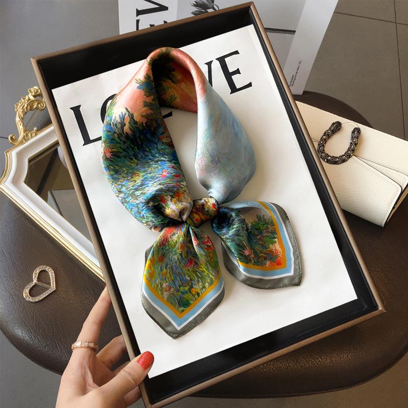 

Женский шарф из тутового шелка 2024: Элегантная, универсальная защита шеи, подарок для мамы и пожилых людей 65x65cm