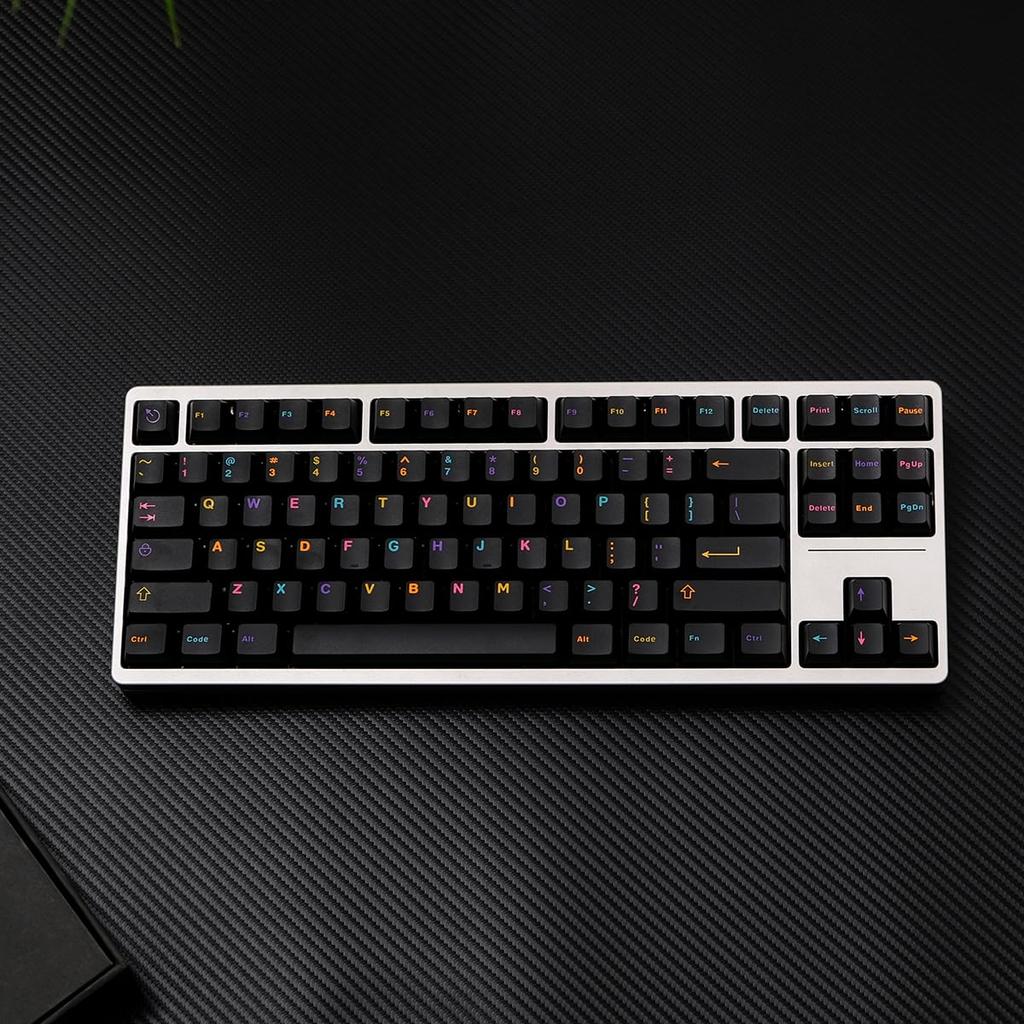121 Key Double Shot Black Keycaps Cherry Profile Keycaps Fit Cherry Mx Switch Mechanical Keyboard 61/64/87/104/108