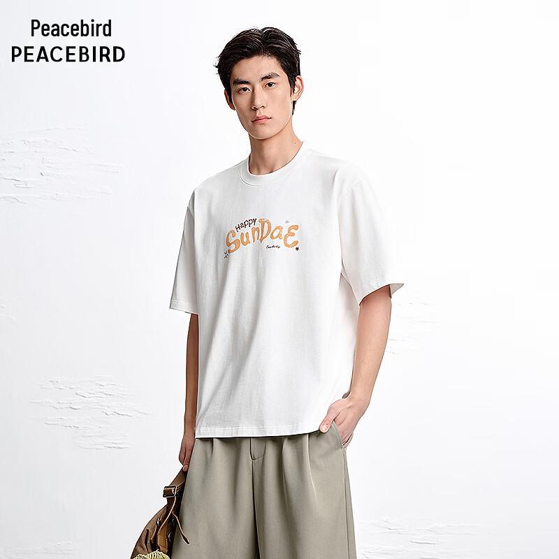 PEACEBIRD MEN's Fashion Back Print Round Neck T-shirt