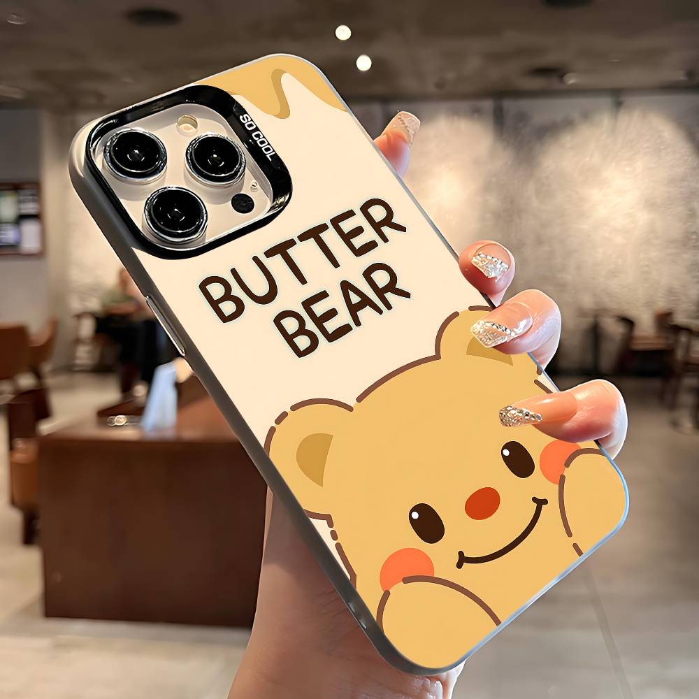 

B-Butter Bear Phone Case For IPhone 17 16 15 14 13 12 11 Pro Max Plus X XR XS Max Shockproof Bumper Cover iphone15