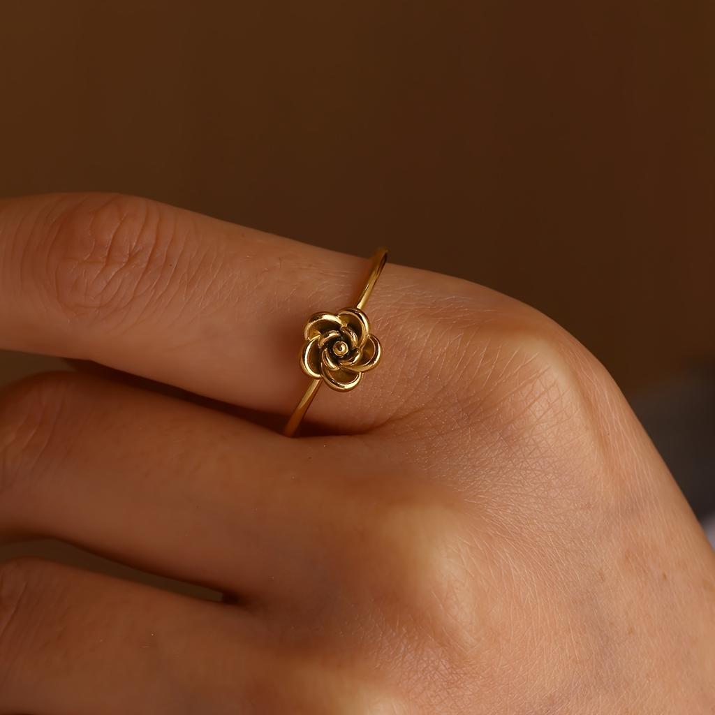 Elegante Edelstahl-Großblüten-Ringe für Damen, Goldfarbe, Sonne, Seestern, Offener Ring, Fingerschmuck, Hochzeit, Ihr Geschenk, Punk