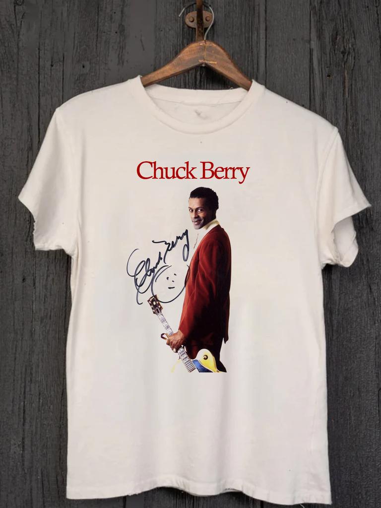 NEW Chuck Berry Signed T Shirt White All Size Gift Fan Unisex T-Shirt