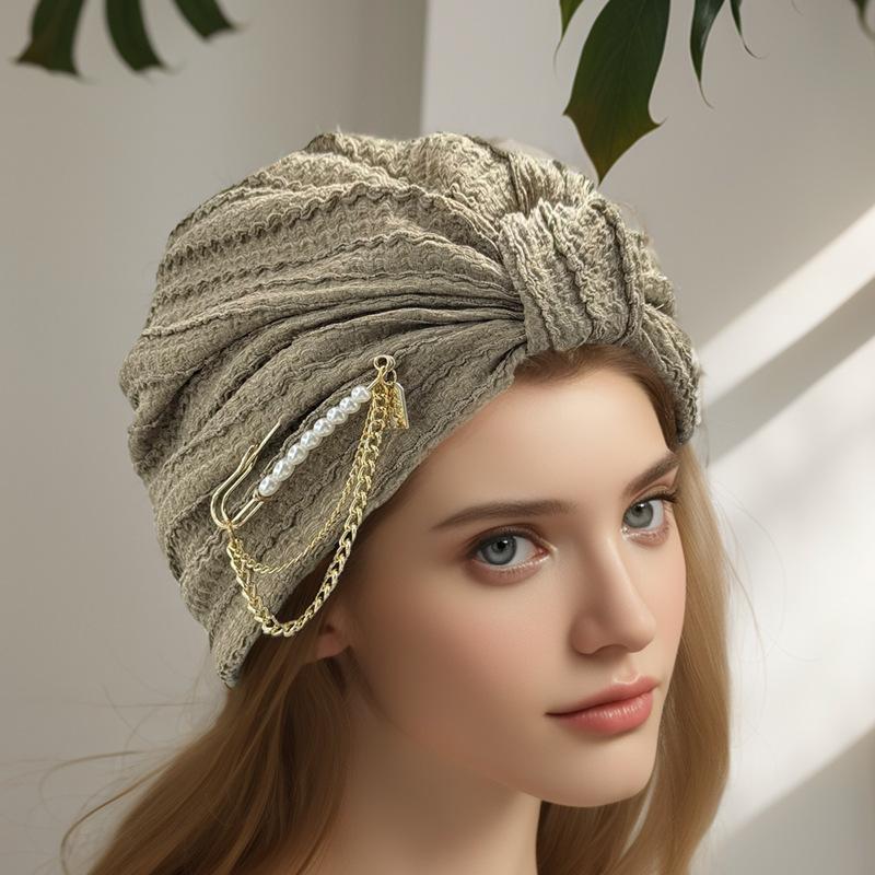 

Шапочка-тюрбан для женщин, дышащая повязка на голову, боннет, мусульманский подплаток, шапка, шапка для химиотерапии хаки