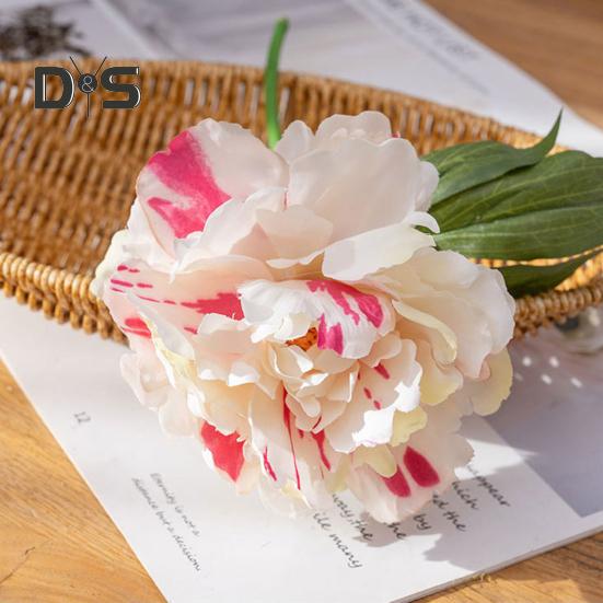 2Pcs Artificial Peony Flower Single Branch Forever Blooming Realistic Home Decoration Wedding Accessory Simulated Flower
