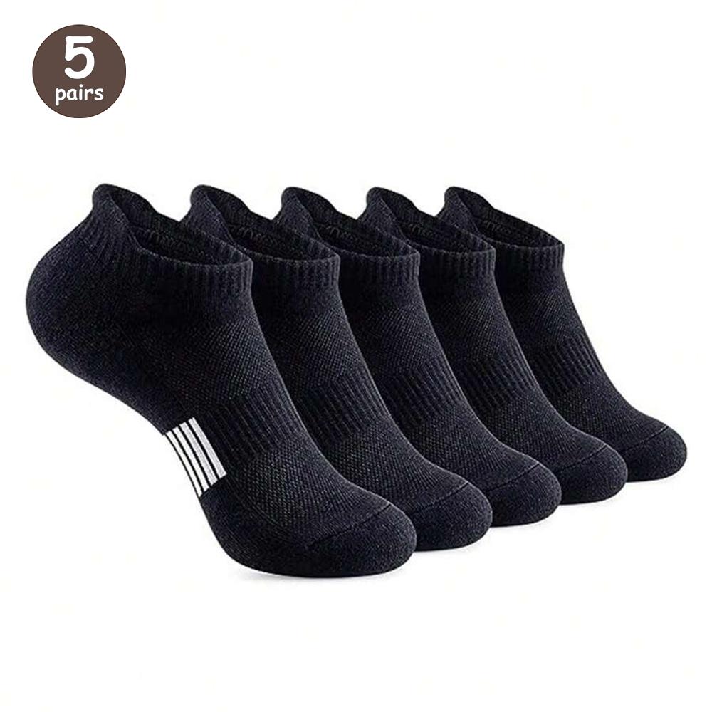 5 Pairs Men's Socks High-Quality Spring and AutumnThickened Breathable Boat Socks Low Cut Shallow Mouth Socks Men's Casual Socks