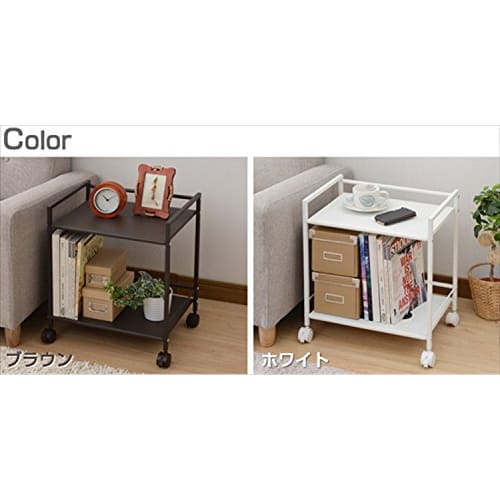 YAMAZEN (YAMAZEN) Steel Rack with Casters, 2 Tiers, White, CPR-50432C(WH)